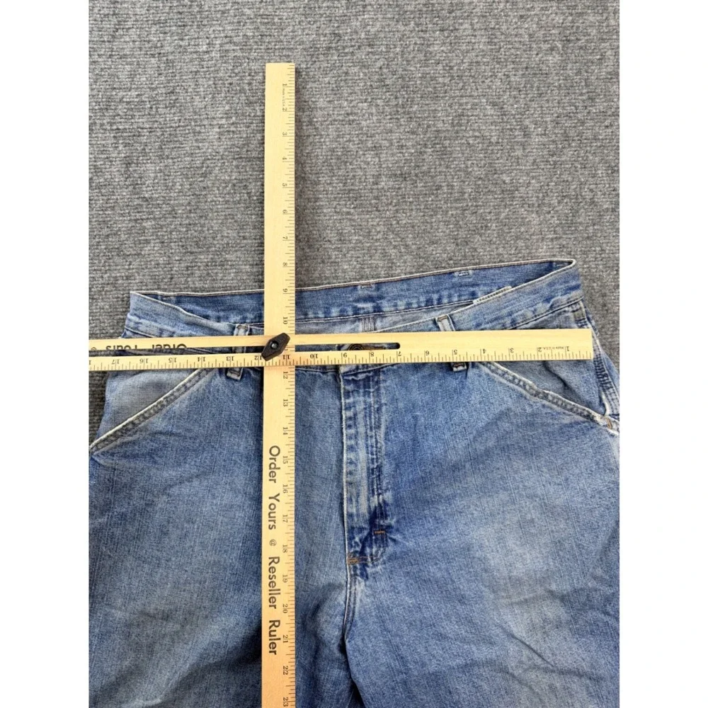 Wrangler Originals Men 34x30 Carpenter Jeans Light Wash Workwear Faded Y2K Denim